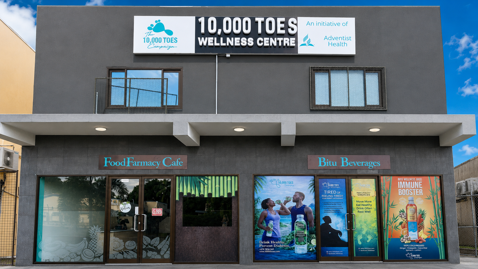 Ten Thousand Toes Wellness Centre building in Namaka