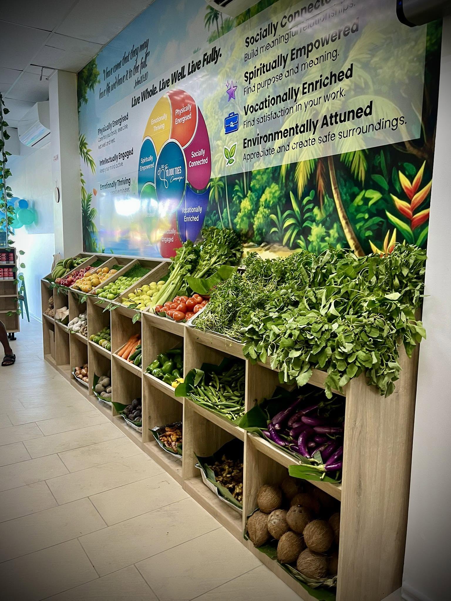 Fresh produce at the Wellness Centre retail store